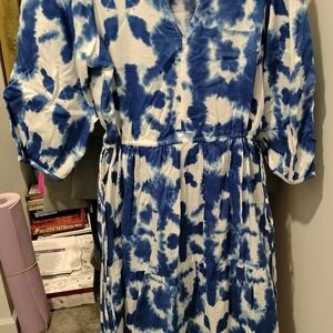 Blue and White Maxi Dress